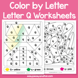 Letter Q Color By Letter Worksheets