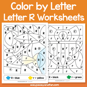 Letter R Color By Letter Worksheets