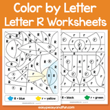 Letter R Color By Letter Worksheets