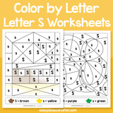 Letter S Color By Letter Worksheets