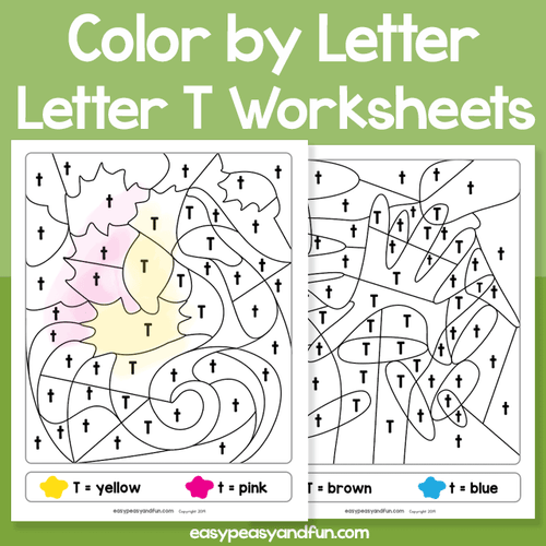 Letter T Color By Letter Worksheets