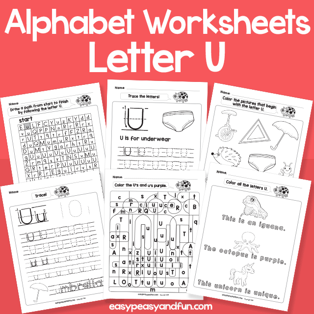 Letter U Worksheets