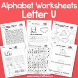 Letter U Worksheets