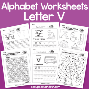 Letter V Worksheets