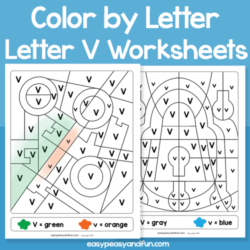 Letter V Color By Letter Worksheets
