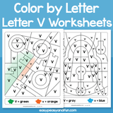 Letter V Color By Letter Worksheets