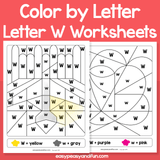 Letter W Color By Letter Worksheets