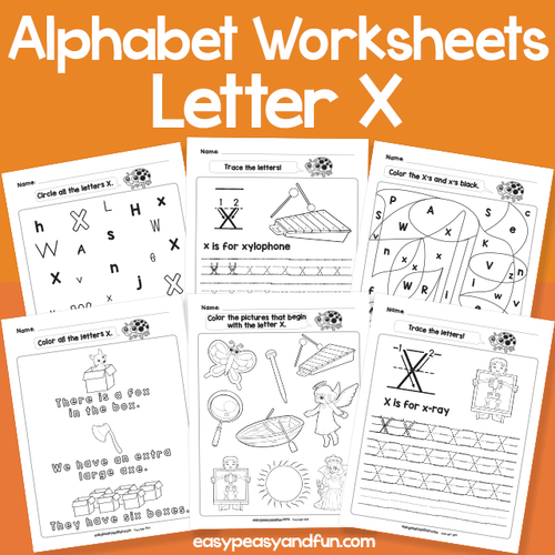 Letter X Worksheets