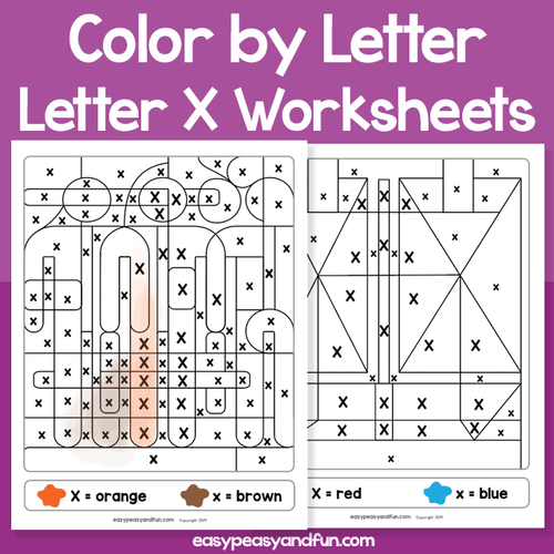 Letter X Color By Letter Worksheets