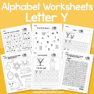 Letter Y Worksheets