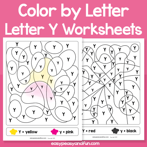 Letter Y Color By Letter Worksheets
