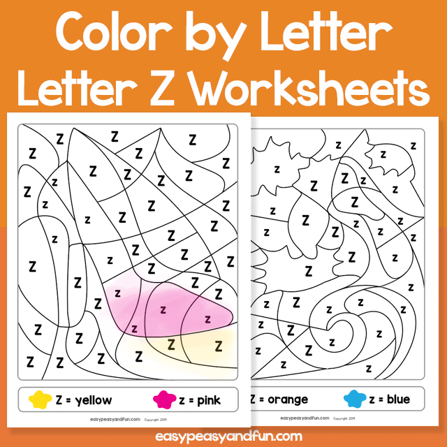 Letter Z Color By Letter Worksheets