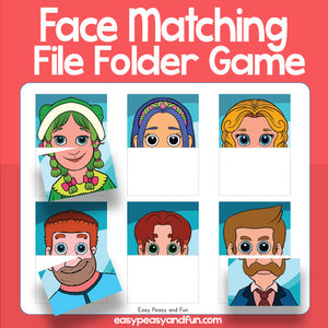 Matching Faces File Folder Game