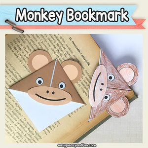 Printable Monkey Corner Bookmark