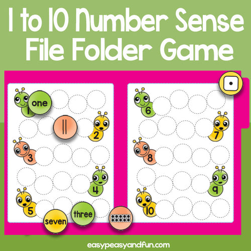 1-10 Number Sense File Folder Game