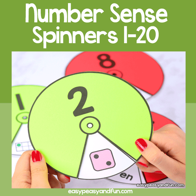 Number Sense Spinners – Numbers 1 To 20
