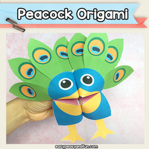 Peacock Fortune Teller – Cootie Catcher Origami Puppets