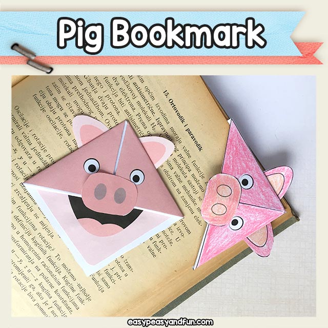 Printable Pig Corner Bookmark