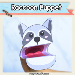 Raccoon Puppet Printable