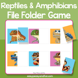 Reptiles And Amphibians Matching File Folder Game