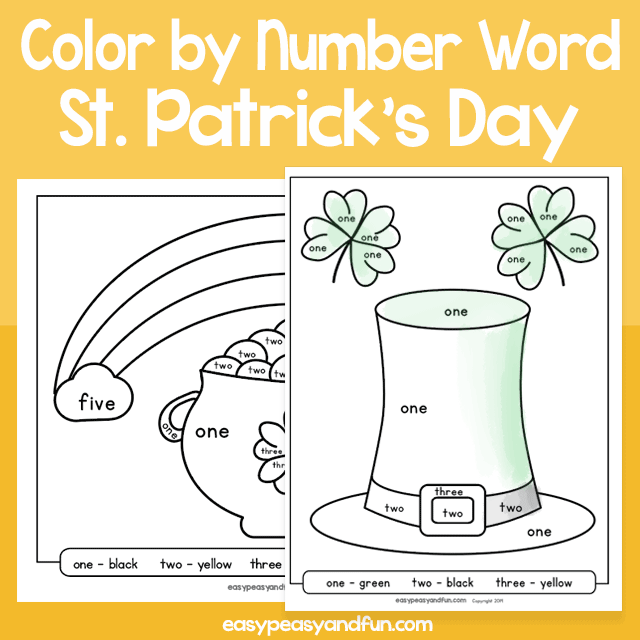 Saint Patrick’s Day Color By Number Word