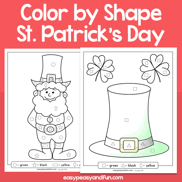 Saint Patrick’s Day Color By Shape