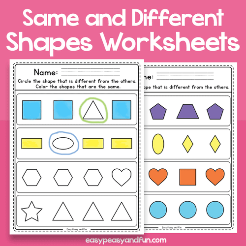 Same And Different Shapes Worksheets