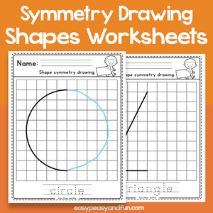 Shapes Symmetry Drawing Worksheets