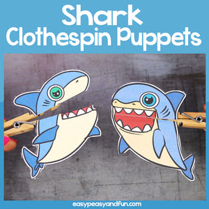 Shark Clothespin Puppets