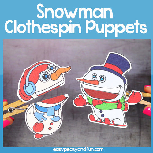 Snowman Clothespin Puppets