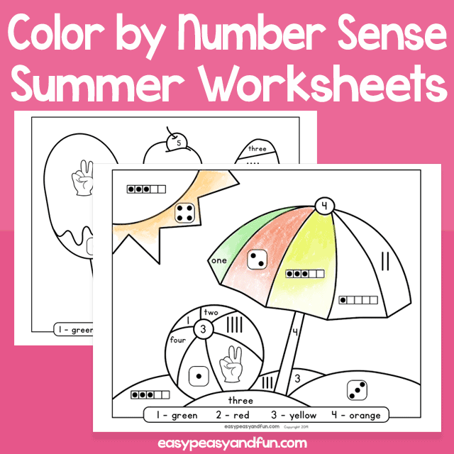 Summer Color By Number Sense – Color By Code