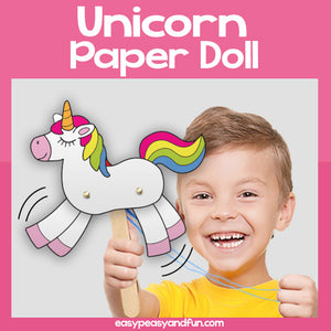 Unicorn Movable Paper Doll Template