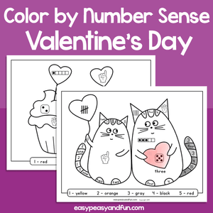 Valentine’s Day Color By Number Sense