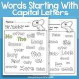 Color The Words With Capital Letters Worksheets